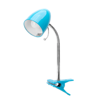 aigostar - flexo led escritorio con pinza e27max 11w cable 15 m con interruptor h35cm bombilla no incluida azul