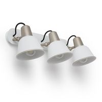 lampara de pared bano metal 3 focos birzay blanco
