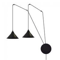 aplique de pared cerremo negro 2 luces