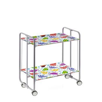 Carrito Auxiliar Plegable Bauhaus Con Ruedas – Armazón Metálico Gris, 2 Niveles, 4 Posiciones Ajustables,,47
