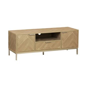 Mueble Tv Efecto Madera En Espiga 120cm, Natural