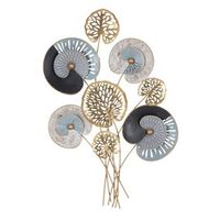 panel decorativo 3d de metal multicolor 70x55x102 cm