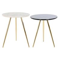 mesita auxiliar set 2 metal resina 46x46x45