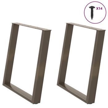 Patas Para Mesa De Comedor En Forma De U (2 Unidades, Acero Natural, 80 X 72-73 Cm) Vidaxl