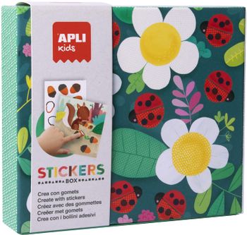 Apli Kids Stickers Box 18362 - Juego de gomets geométricos, temática mariquita