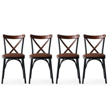 Set 4 Sillas Ekol-1332 V4 Marrón