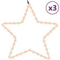 figuras estrellas navidad con 48 led 3 unidades blanco calido 56cm