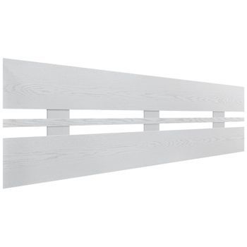 Dhome Cabecero Blanco Rustico 140cm Horizontal Estilo Ancho Madera Reciclada Dm Herrajes Incluidos (140cm Horizontal Ancho, Blanco Rustico)