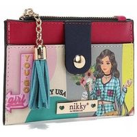nikky by nicole lee cartera porta tarjetas con cremallera nikky goes shopping para mujer