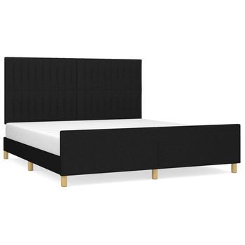 Cama Sin Colchón Tela Negro 160x200 Cm Vidaxl