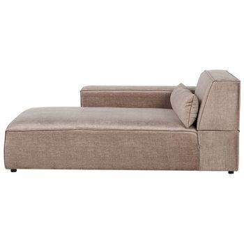 Chaise Longue Moderna Tapizado De Tela Marrón Derecho Hellnar
