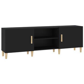 Mueble Para Tv Madera Contrachapada Negro 150x30x50 Cm Vidaxl