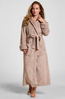 hunkemoller albornoz de tejido polar suave beige