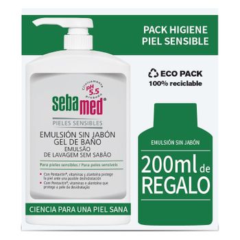 Pack emulsión sin jabón 1l+ 200ml de regalo