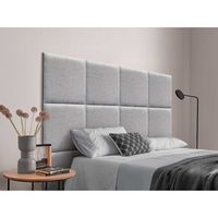 dhome cabecero tapizado compuesto de paneles autoadhesivos intercambiables serie luxury edition cama lujo dormitorio silver grey 90cm
