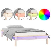 estructura de cama led sin colchon madera maciza 100x200 cm vidaxl