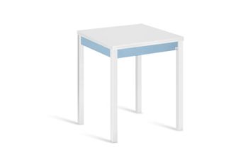 Mesa cocina alta extensible libro 65(130)x65 cm azul pata blanco