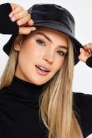 gorro pescador negro efecto piel