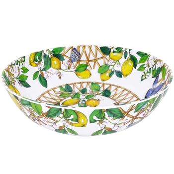 Ensaladera grande de melamina con estampado de limón ø 31 cm