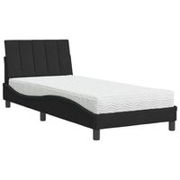 cama con colchon hanko terciopelo negro 90x200 cm vidaxl