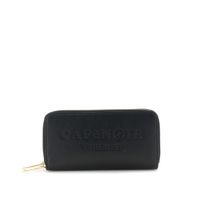 cartera con logo en relieve y cremallera alrededor black