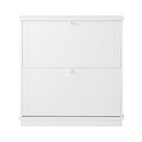 zapatero estrecho con 2 solapas mdf blanco