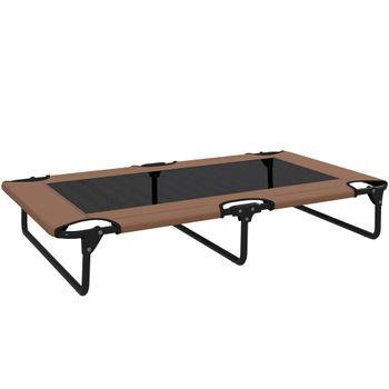 PawHut Cama de perro elevada portátil, cama para mascotas elevada con malla transpirable, para perros grandes, Café