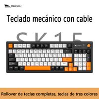 smailwolf sk15 teclado mecanico con cable para juegos de ordenador portatil rollover de tecla completa personalizado en espanol