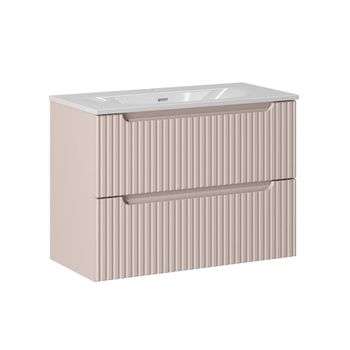 Mueble lavabo individual encastrado paneles de melamina y mdf