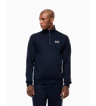 EA7 para hombre. 8NPM35_PJVTZ Sudadera Core Identity de mezcla marino (L), Casual, Algodón
