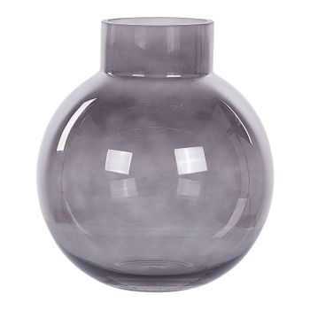 Florero De Vidrio Gris 22 Cm Jarrón Sobremesa Moderno Decoración Polydrosos