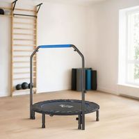 trampolin de fitness homcom acero pp tela oxford o114x99-123cm azul
