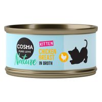 cosma nature kitten 24 x 70 g - pack ahorro - pollo