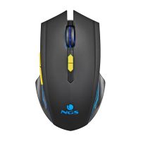 ngs gmx-200 raton inalambrico gaming con luces led arcoiris ultraligero 3200 dpi negro