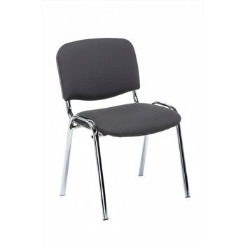 Pack 4 Sillas Chrome Ofis De Tela 78*47*43 Cm - Gris Oscuro