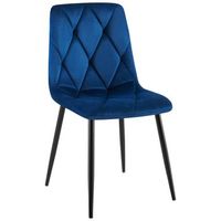 silla de comedor clairton terciopelo azul oscuro 55x45x85 cm clp