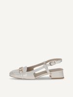 caprice sling pumps white made of leather with trapeze heel size 375