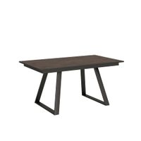 mesa extensible 90x160220 cm efecto madera nogal hierro
