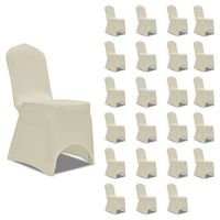 funda de silla elastica color crema 24 unidades vidaxl
