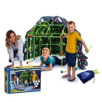 Cabaña Infantil Infinitas Formas | Construcciones Para Niños 130 Piezas | Casita Infantil Exterior | Cabañas Para Niños | Big Minds - Construye Tu Cabaña Brilla En La Oscuridad