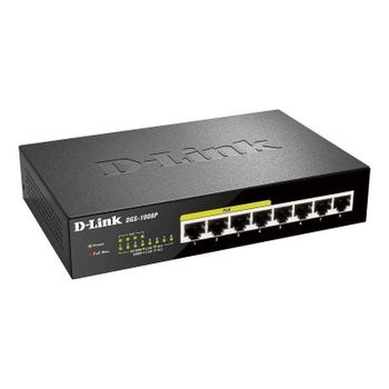 Switch D-Link DGS-1008P 8 Puertos Gigabit PoE Escritorio No Gestionado