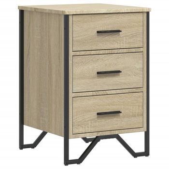 Mesita De Noche | Mesilla De Noche Madera De Ingeniería Roble Sonoma 40x41x60 Cm