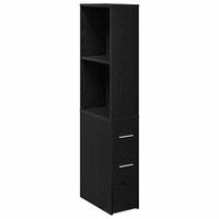 juego de muebles de bano  armario de bano roble negro 22 x 41 x 135 cm