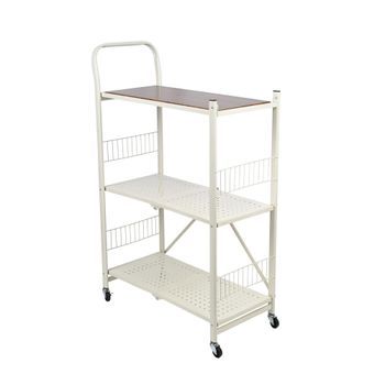 Carrito de almacenaje Metálica 105x76x34,5cm Plegable Con Ruedas Blanco