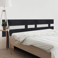 dhome cabecero negro 220cm dual horizontal estilo valla con patas madera reciclada dm herrajes incluidos 220cm dual horizontal valla negro