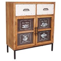 recibidor de madera y metal marron 80x365x91