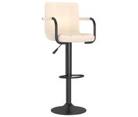 vidaxl taburete de cocina de tela color crema
