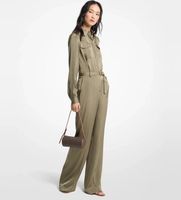 michael kors para mujer mt683l5ayj mono de saten verde 36 casual manga larga poliester reciclado
