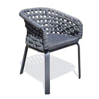 sillon de jardin de cuerda tejida y aluminio