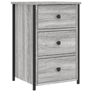 Mesita De Noche | Armario De Noche | Mesa De Noche Madera De Ingeniería Gris Sonoma 40x36x60 Cm